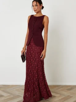 Boat Neck Longline Waistcoat*Threadbare Clearance