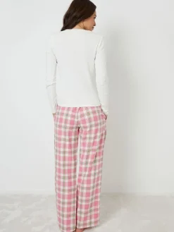 Crew Neck Long Sleeve Check Pyjamas Set*Threadbare Best