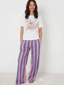 Graphic Print Short Sleeve Pyjamas Set*Threadbare Online