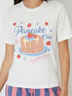 Graphic Print Short Sleeve Pyjamas Set*Threadbare Online