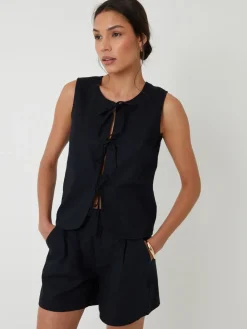 linnenmix getailleerde shorts*Threadbare