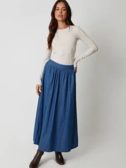 Pull On Denim Midaxi Skirt*Threadbare Best