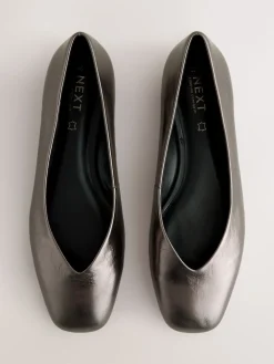 - Forever Comfort® Leather Square Toe Ballerina Flats*Next