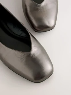 - Forever Comfort® Leather Square Toe Ballerina Flats*Next