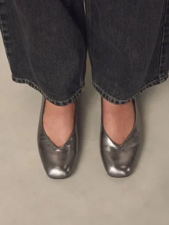 - Forever Comfort® Leather Square Toe Ballerina Flats*Next