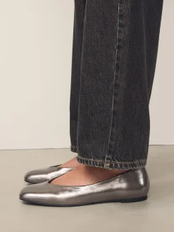 - Forever Comfort® Leather Square Toe Ballerina Flats*Next