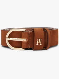 Essential Rounded Buckle Leather Belt*Tommy Hilfiger Clearance