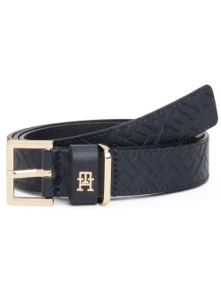 Leather Embossed Logo Belt*Tommy Hilfiger Discount
