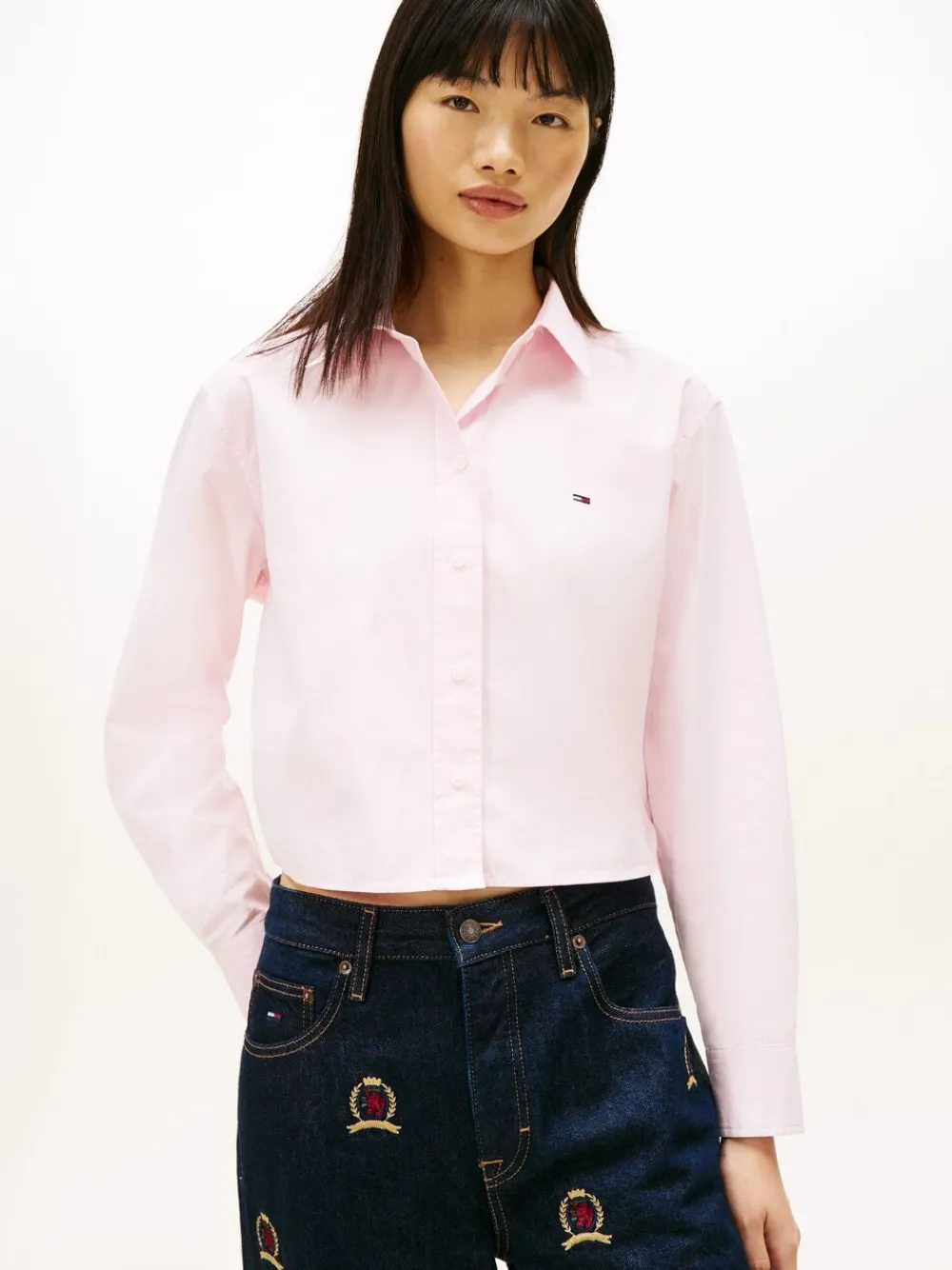 Relaxed Fit Cropped Poplin Shirt*Tommy Jeans Clearance