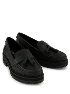 Cara Loafers in Black Woven PU with Tassel*Toms Online
