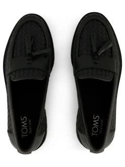 Cara Loafers in Black Woven PU with Tassel*Toms Online