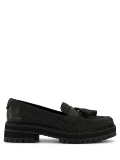 Cara Loafers in Black Woven PU with Tassel*Toms Online