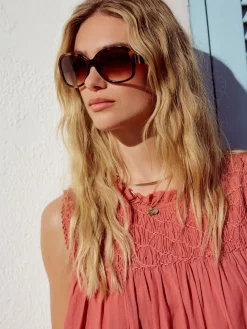 Tortoise bruin - Acetate Wrap Sunglasses*Next Clearance