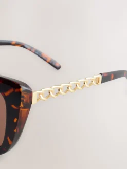 Tortoise bruin - Chain Arm Sunglasses*Next Clearance