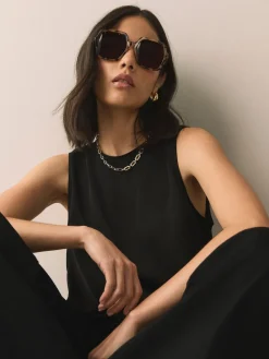 Tortoise bruin - Square Chain Arm Sunglasses*Next Best