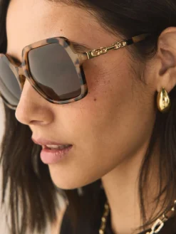 Tortoise bruin - Square Chain Arm Sunglasses*Next Best