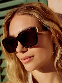 Tortoise bruin - Vierkante zonnebril van acetaat*Next Hot