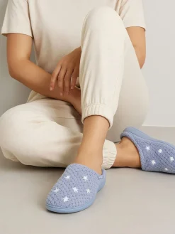 Isotone Popcorn Terry pantoffelmuiltjes voor dames*Totes Outlet