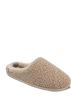 Isotoner Ladies Borg Swept Back Mules*Totes