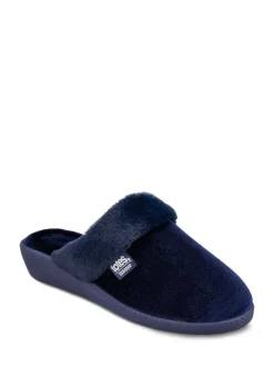 Isotoner Ladies Sparkle Velour Heeled Mules*Totes Sale