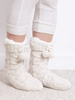 Toasties Ladies Luxury Chunky Knit Slipper Socks*Totes Sale