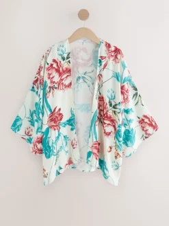 Turquoise Floral Print - Korte kimonotuniek*Next Online