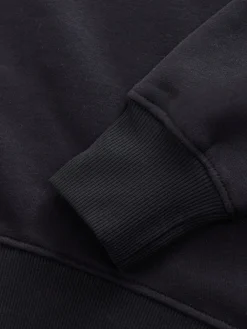 Ultiem zwart - Supersoft Peached Essentials sweatshirt met ronde hals en naaddetail*Next Hot