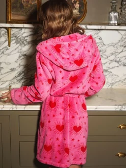 Pink Heart & Star Fleece Dressing Gown*Urban Threads Best