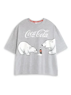 Coca Cola Logo Short Sleeve Long Leg Pyjamas Set*Vanilla Underground Outlet