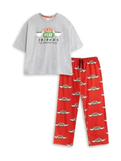 Friends Central Perk Logo Short Sleeve Long Leg Pyjamas Set*Vanilla Underground Sale