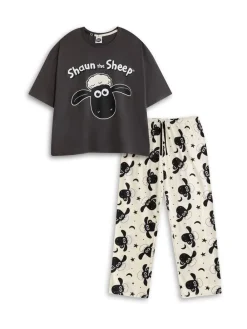 Shaun The Sheep Character Short Sleeve Long Leg Pyjamas Set*Vanilla Underground