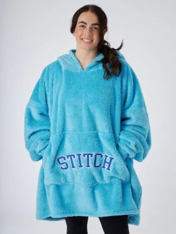 Womens Disney Lilo & Stitch Ears & Lettering Blanket Hoodie*Vanilla Underground