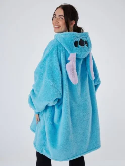 Womens Disney Lilo & Stitch Ears & Lettering Blanket Hoodie*Vanilla Underground
