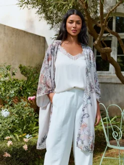 - Vintage bloemen lang kimonohemdje*Next Hot