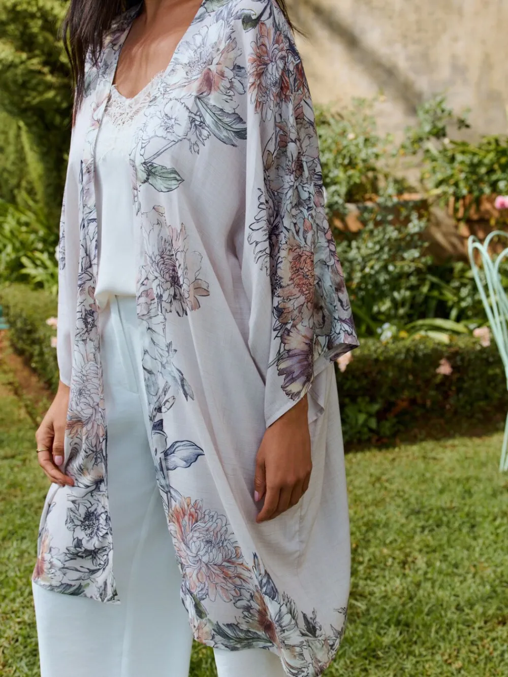 - Vintage bloemen lang kimonohemdje*Next Hot