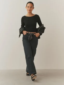 - Mid Rise Ankle Straight Leg Jeans With Scarf*Next Outlet