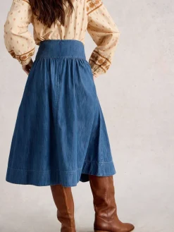 Charlotte midirok van denim*White Stuff New