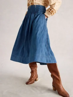 Charlotte midirok van denim*White Stuff New