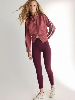 Wijnrood - Geribbelde naadloze legging met hoge taille*Next Online