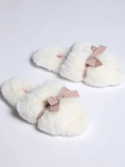 - Plush Bow Mix Slipper Sliders*Boux Avenue Online