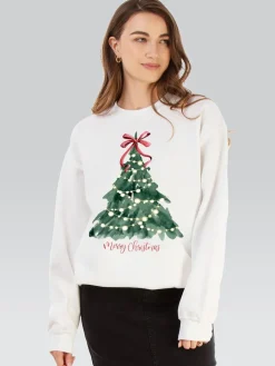 - Christmas Tree Watercolour Sweatshirt*Brands In Best