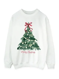 - Christmas Tree Watercolour Sweatshirt*Brands In Best