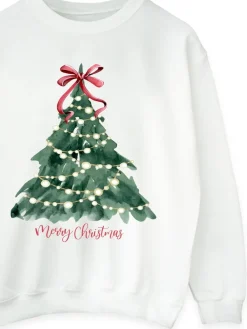 - Christmas Tree Watercolour Sweatshirt*Brands In Best