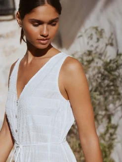 Wit - Button Through Tie Waist Sleeveless Maxi Dress*Next Hot