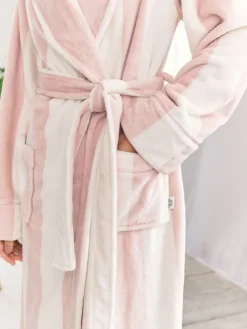 - Fleece Stripe Dressing Gown*Chelsea Peers New