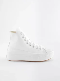 - Chuck Taylor All Star Move sneakers van leer met plateauzool*Converse Clearance