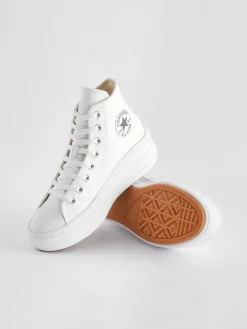 - Chuck Taylor All Star Move sneakers van leer met plateauzool*Converse Clearance