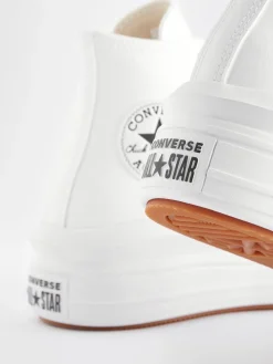 - Chuck Taylor All Star Move sneakers van leer met plateauzool*Converse Clearance