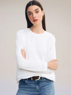 Wit - Dik T-shirt met lange mouwen en ronde hals*Next