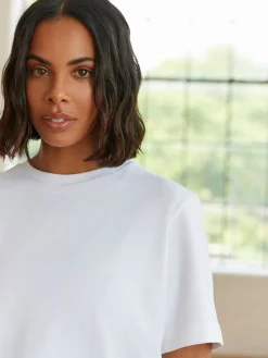 Wit - Dik T-shirt met ronde hals en korte mouwen*Next New